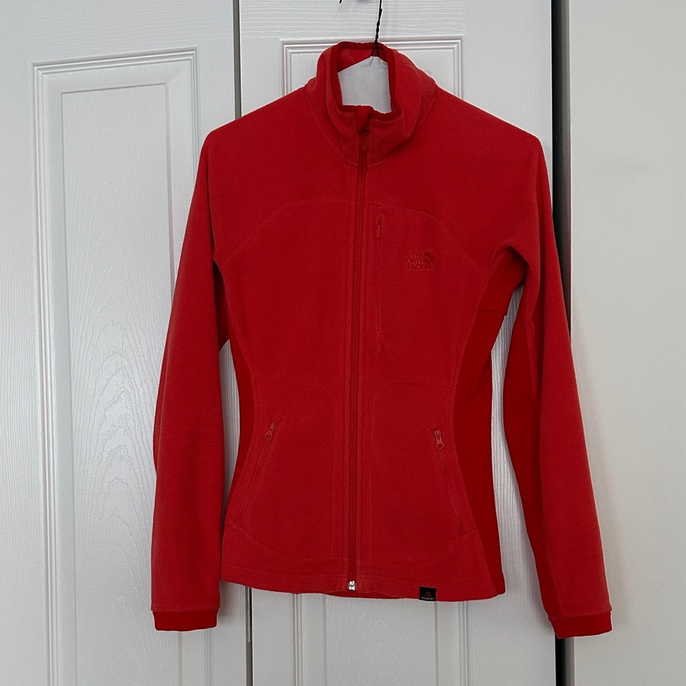 THE NORTH FACE ORANGE WOMENS POLARTEC FLEECE JACKET SIZE XSMALL